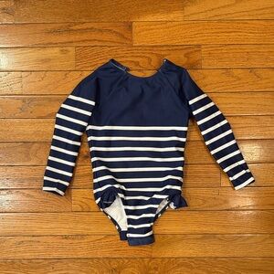 Minnow Navy and White Striped Bodysuit